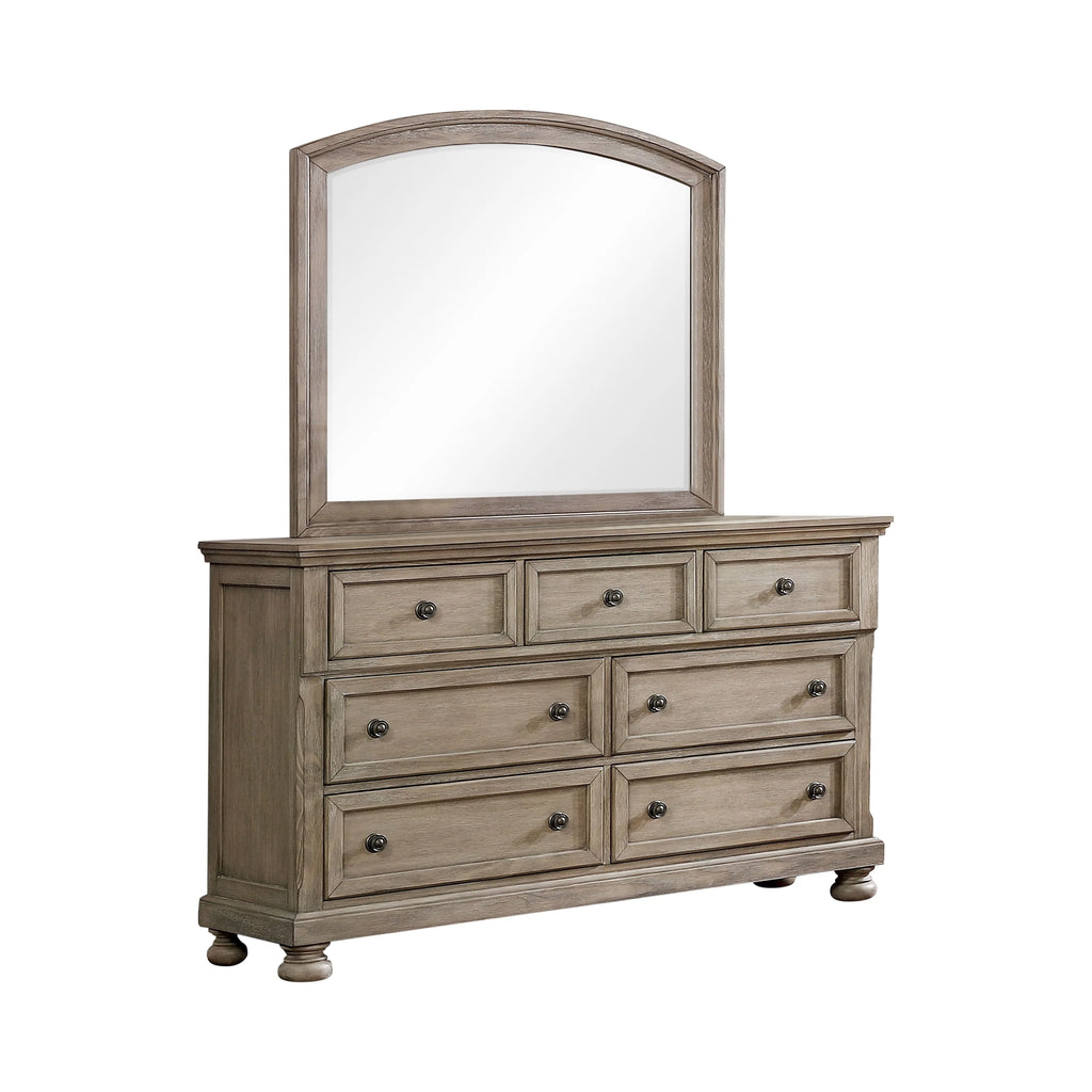 Grey Acacia 7-Drawer Dresser and Mirror Set C414