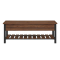 Dark Walnut Lift-Top Storage Bench I984