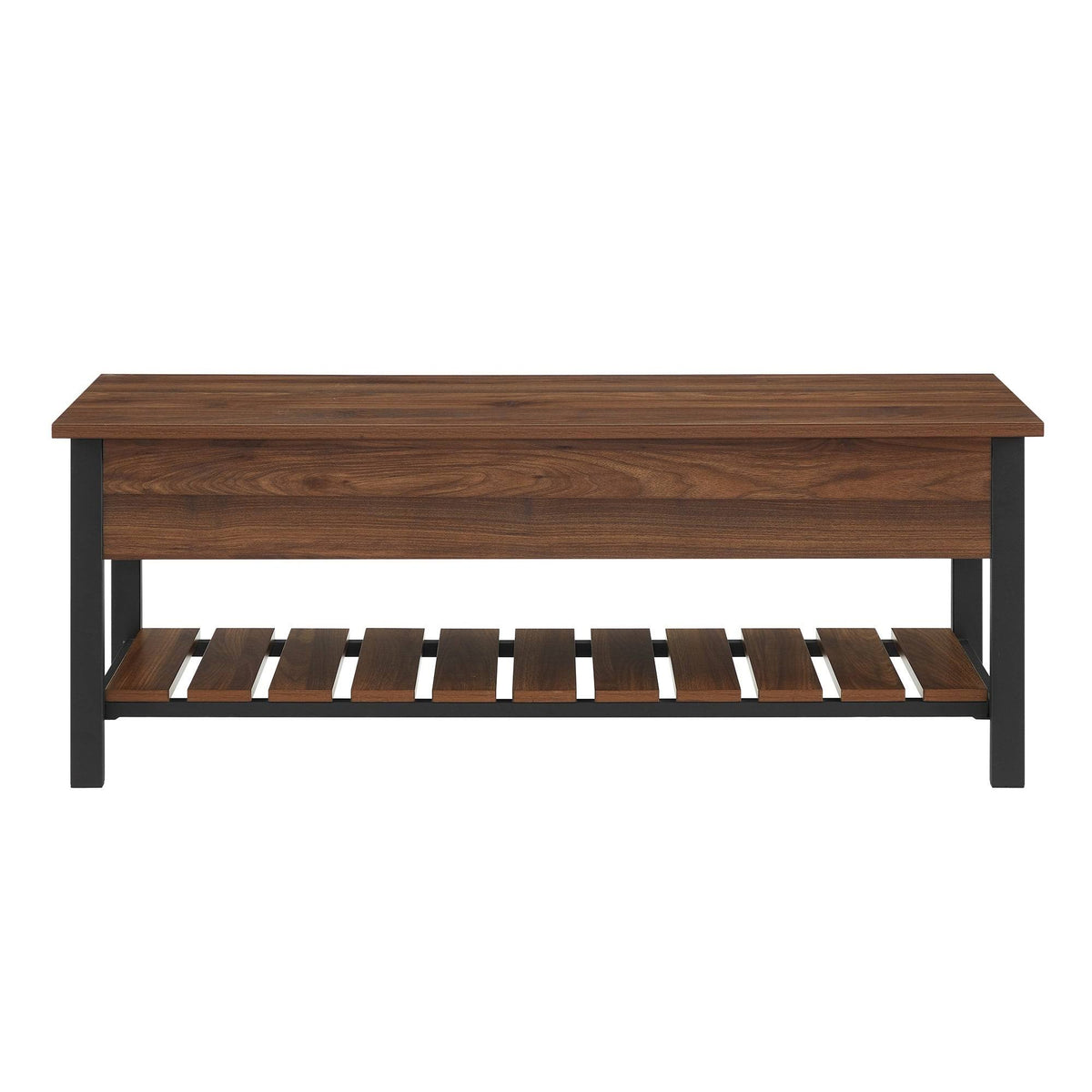 Dark Walnut Lift-Top Storage Bench I984