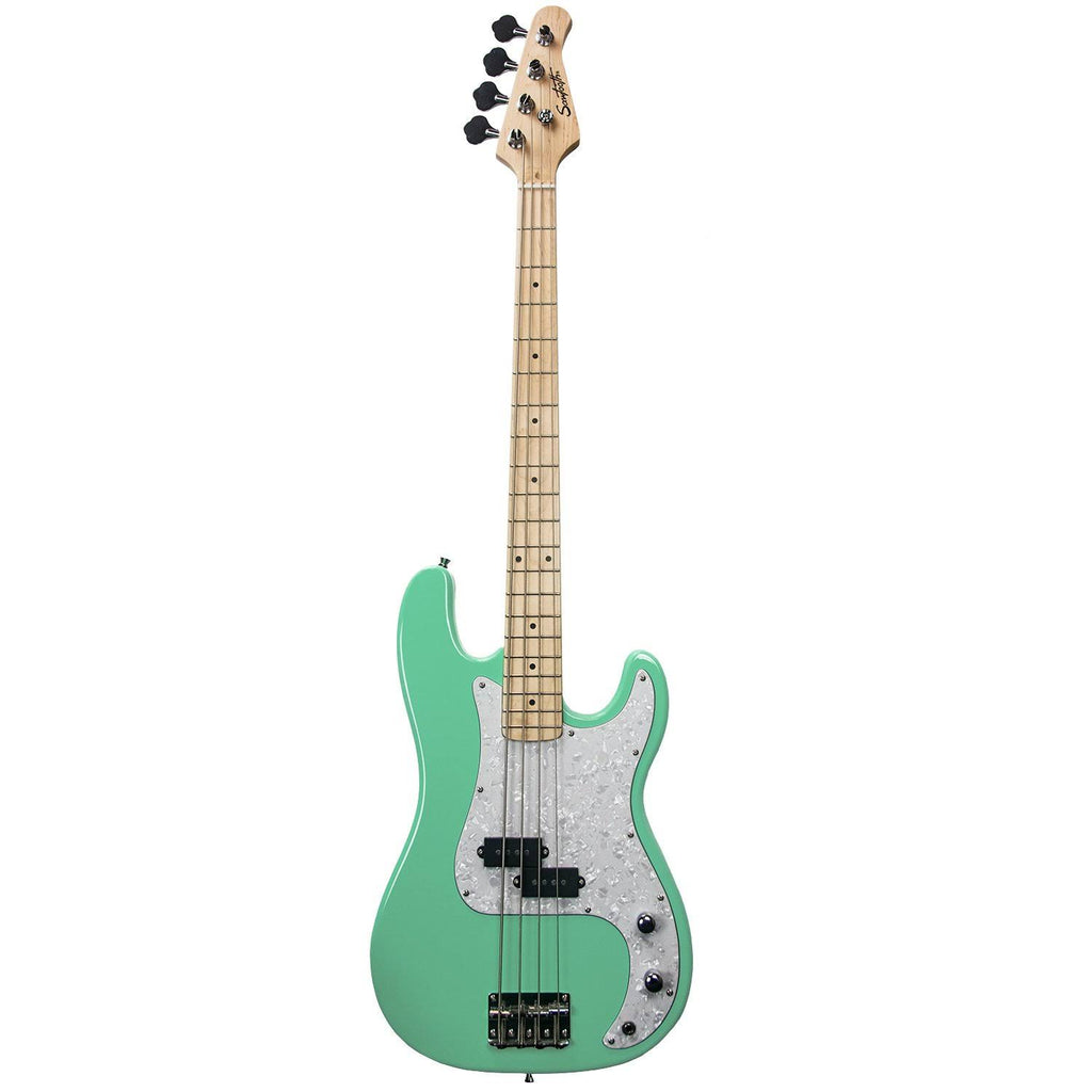 Surf Green Electric Bass Guitar with Pearl Pickguard B342