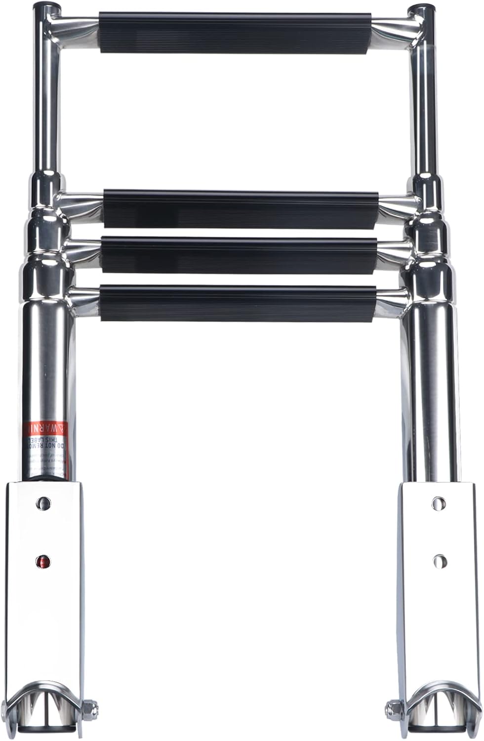 Telescopic 4 Step Stainless Steel Boat Ladder, 900 Pound Capacity, Pack of 2 W92283
