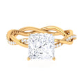 10K Yellow Gold Princess Cut Moissanite Engagement Ring G43458