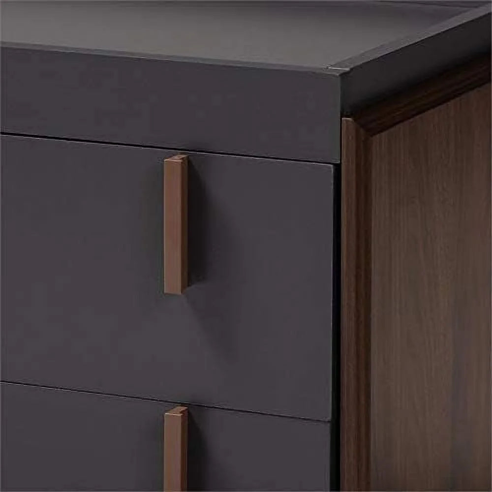 Gray and Walnut Wood TV Stand B5893