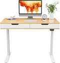 Espresso Cottage Oak Electric Standing Desk with Drawers M273