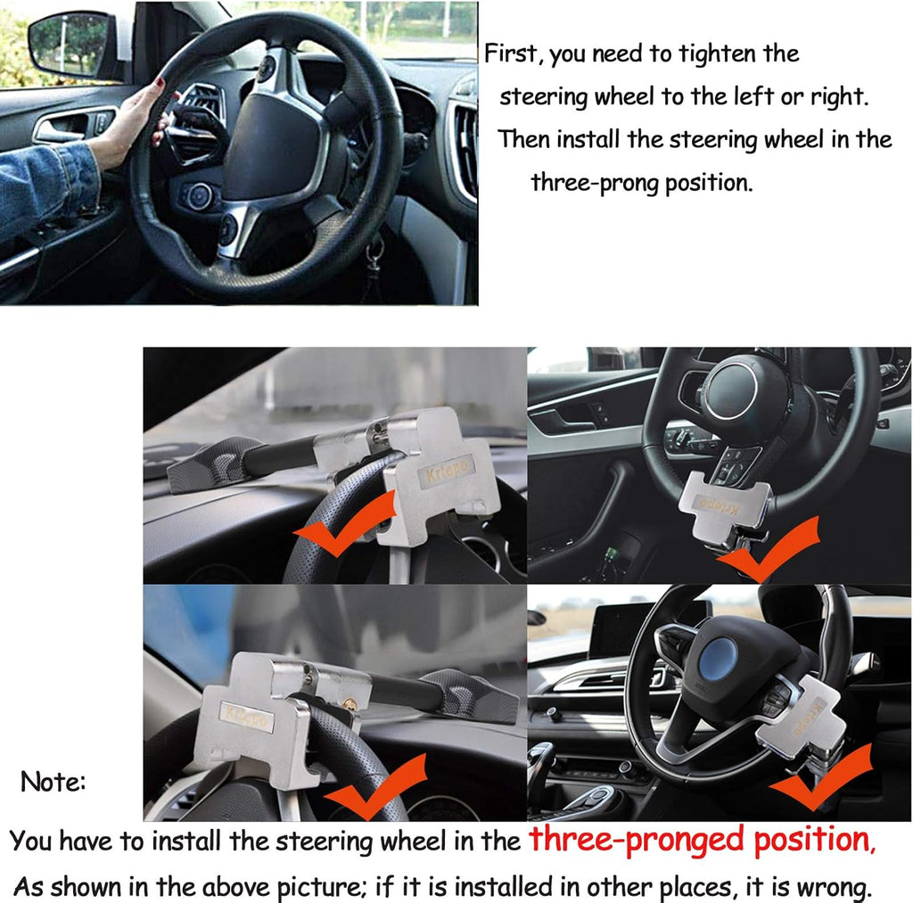 Retractable Steering Wheel Lock with Alarm T7970