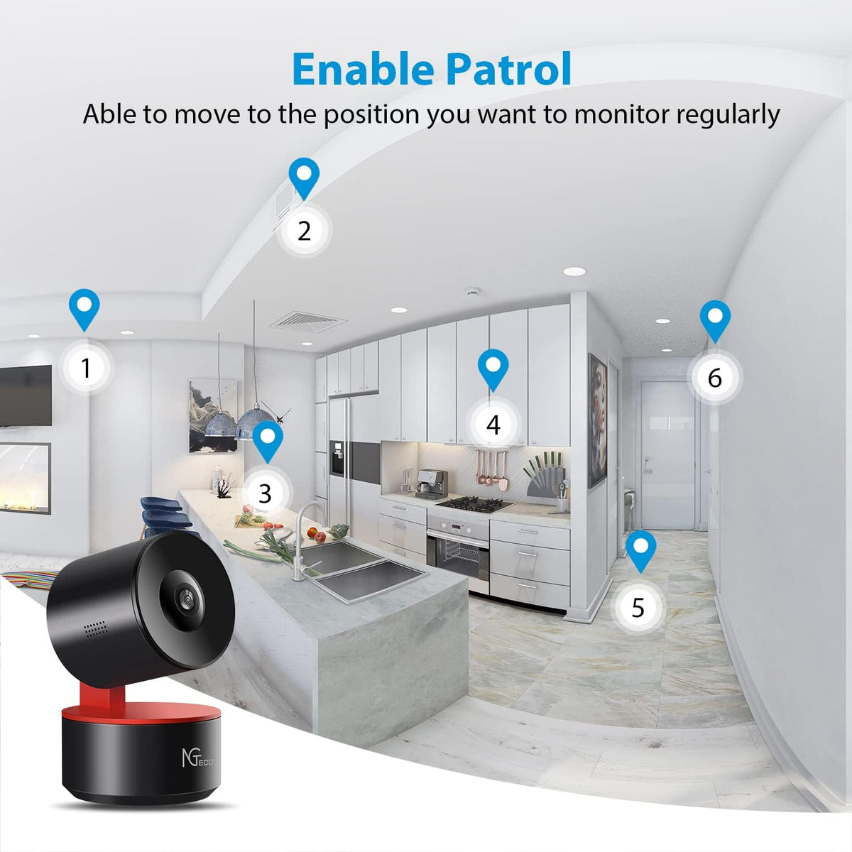 Indoor WiFi Security Camera 1080P Night Vision 2 Way Audio C53446