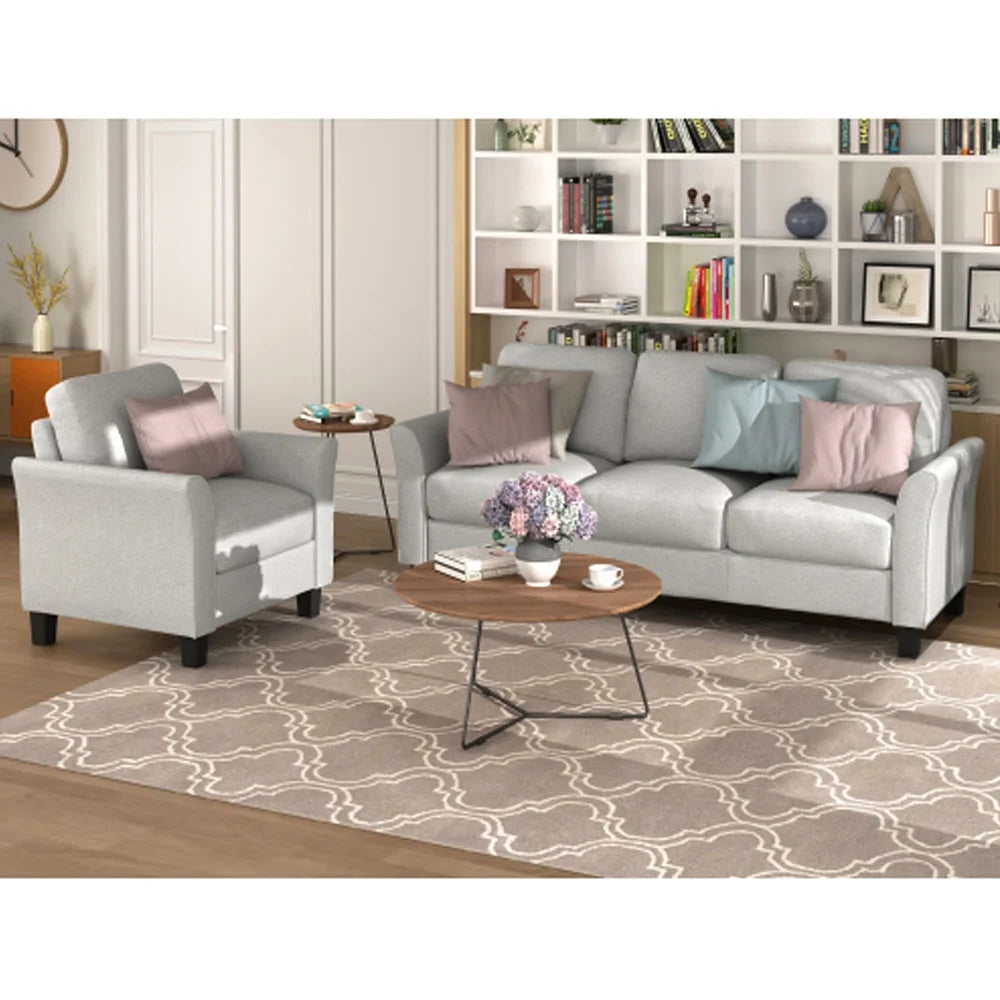 Light Gray Chair and 3-seat Sofa F5198