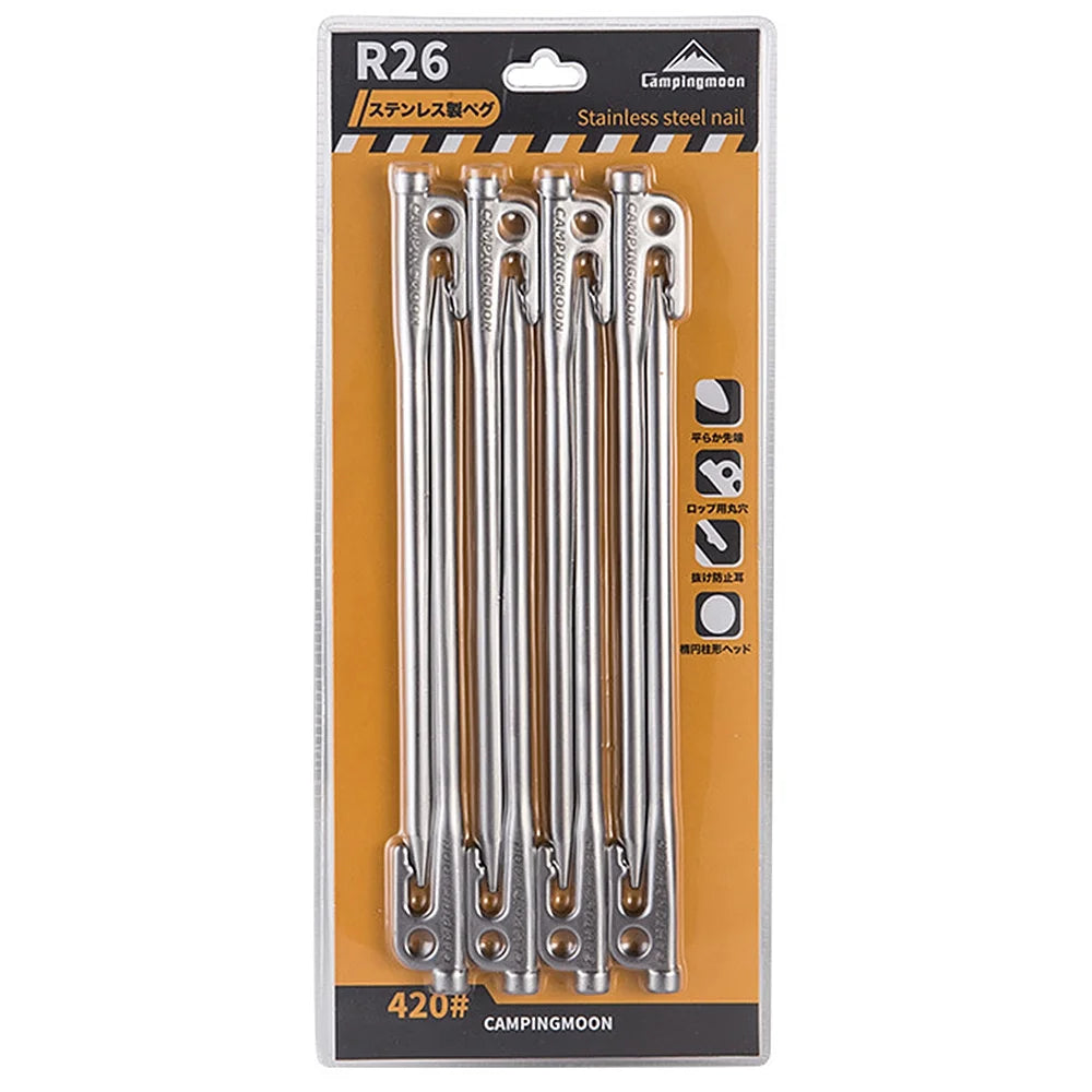 Heavy Duty Steel Tent Stake Kit with Hook and Hole Design V7897
