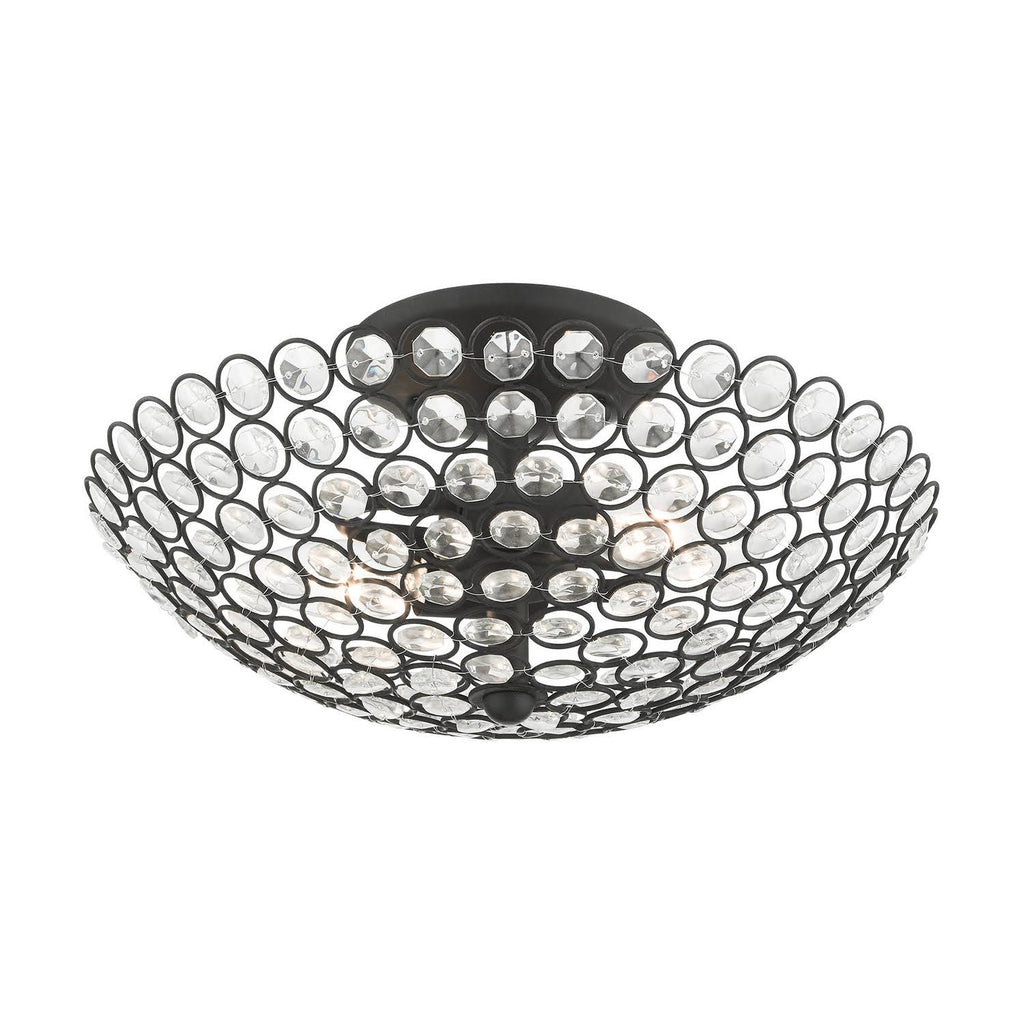 2 Light Semi-Flush Mount Black A783