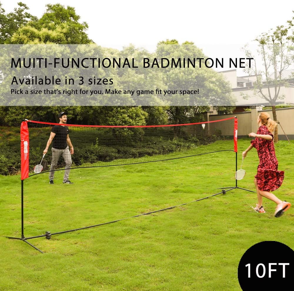 Adjustable Outdoor Badminton Net Set with Carry Bag T59385