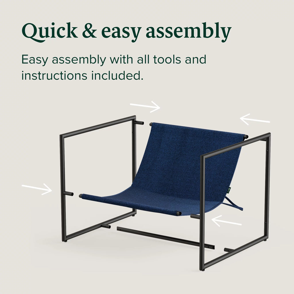 Oatmeal Metal Framed Sling Accent Chair B32536