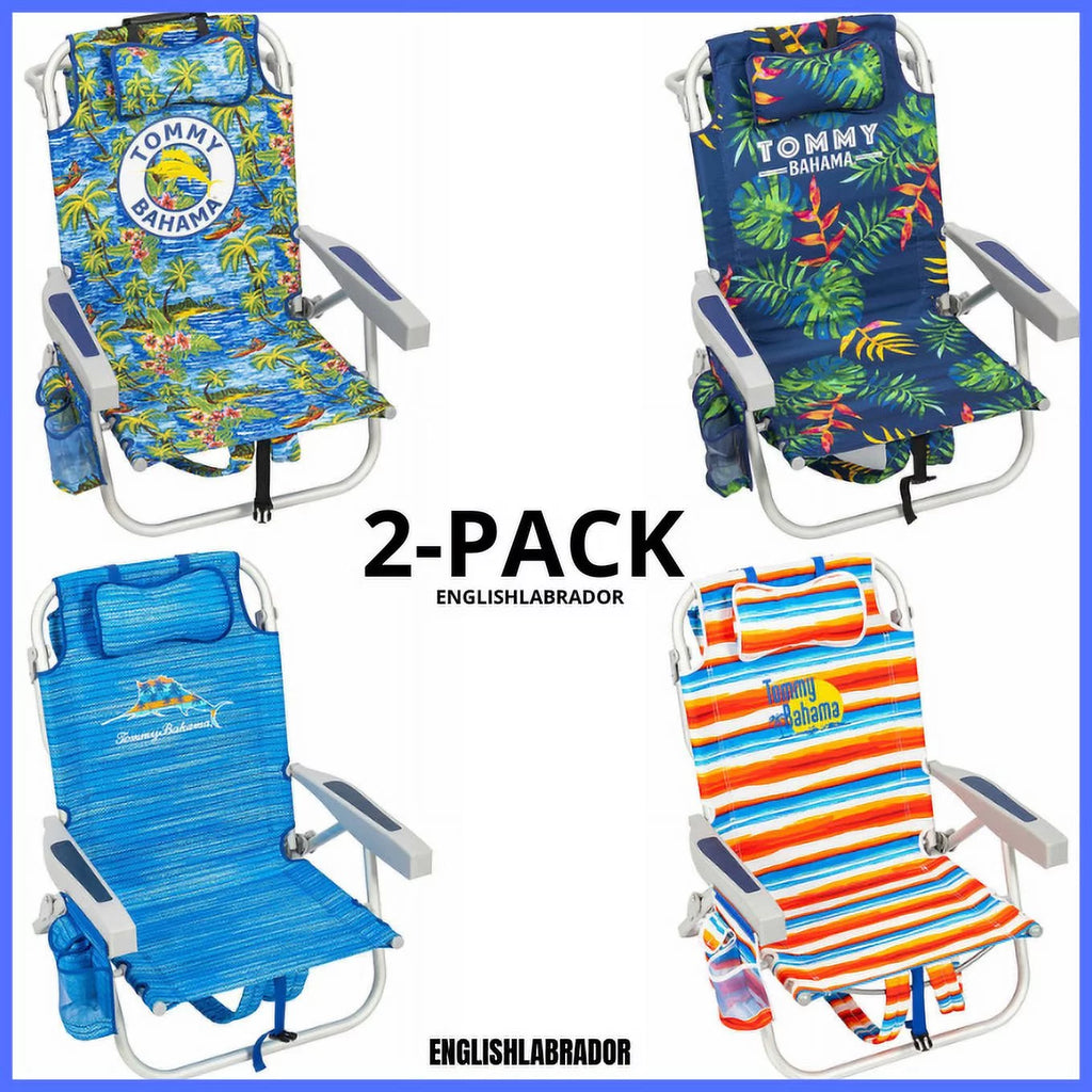 2-Pack Lay Flat Reclining Beach Chair D645174