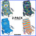 2-Pack Lay Flat Reclining Beach Chair D645174