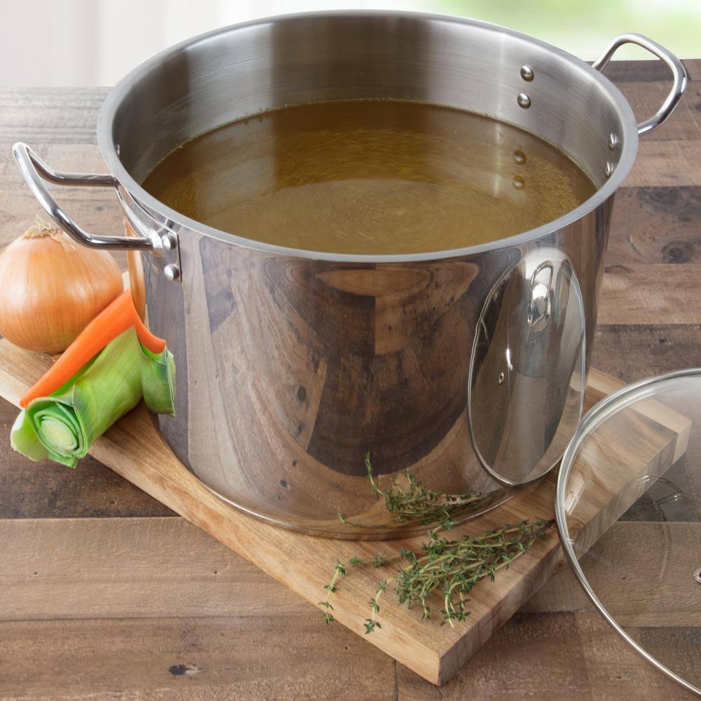 Polished Stainless Steel Stock Pot 20 Quart E491