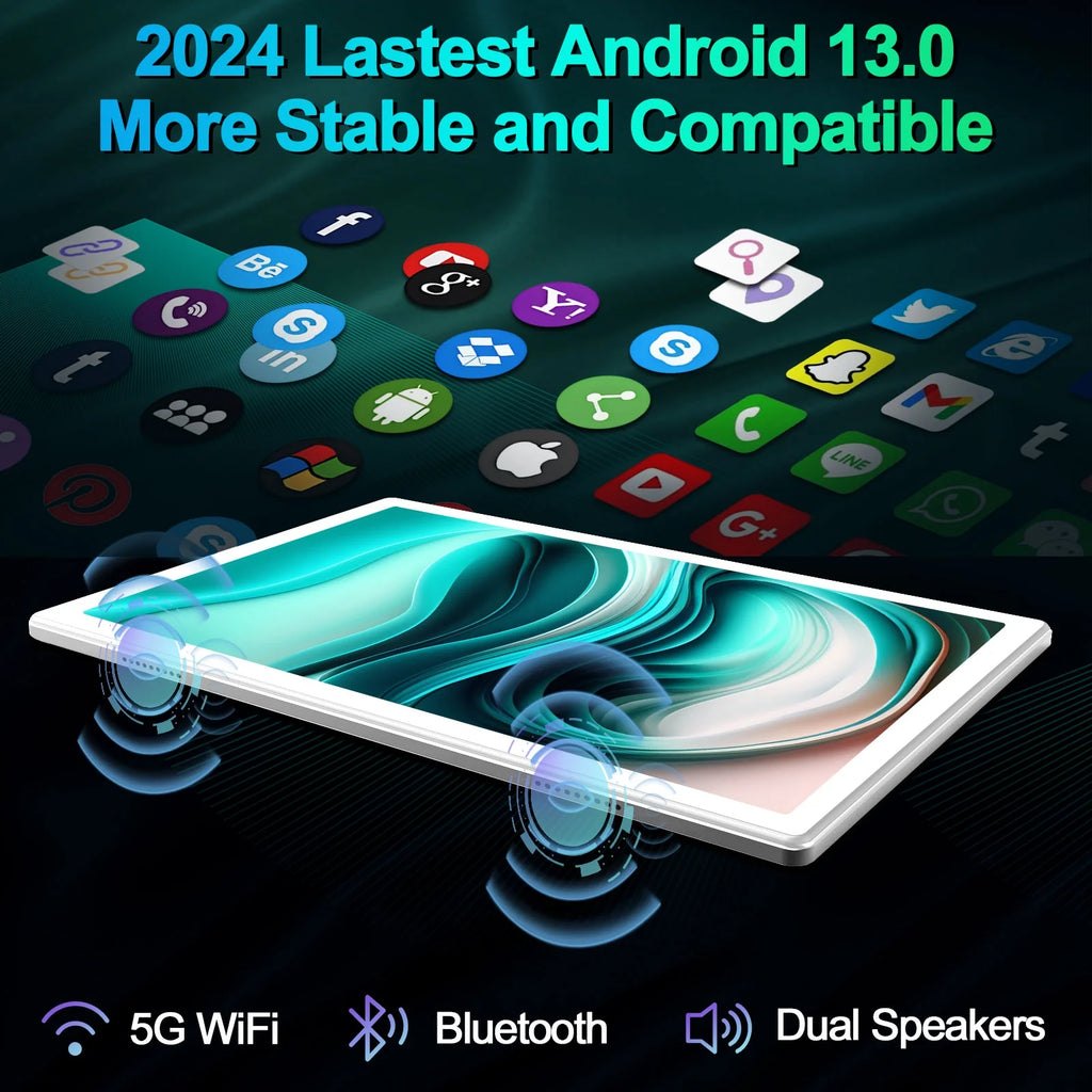 10 Inch Android 13.0 Tablet, 128GB ROM+16GB RAM, Octa-Core, FHD Display Q4492