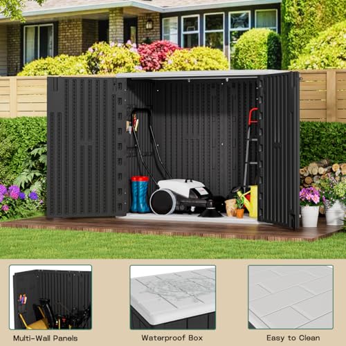 57 Cu.ft Brown Outdoor Vertical Storage Shed T7981