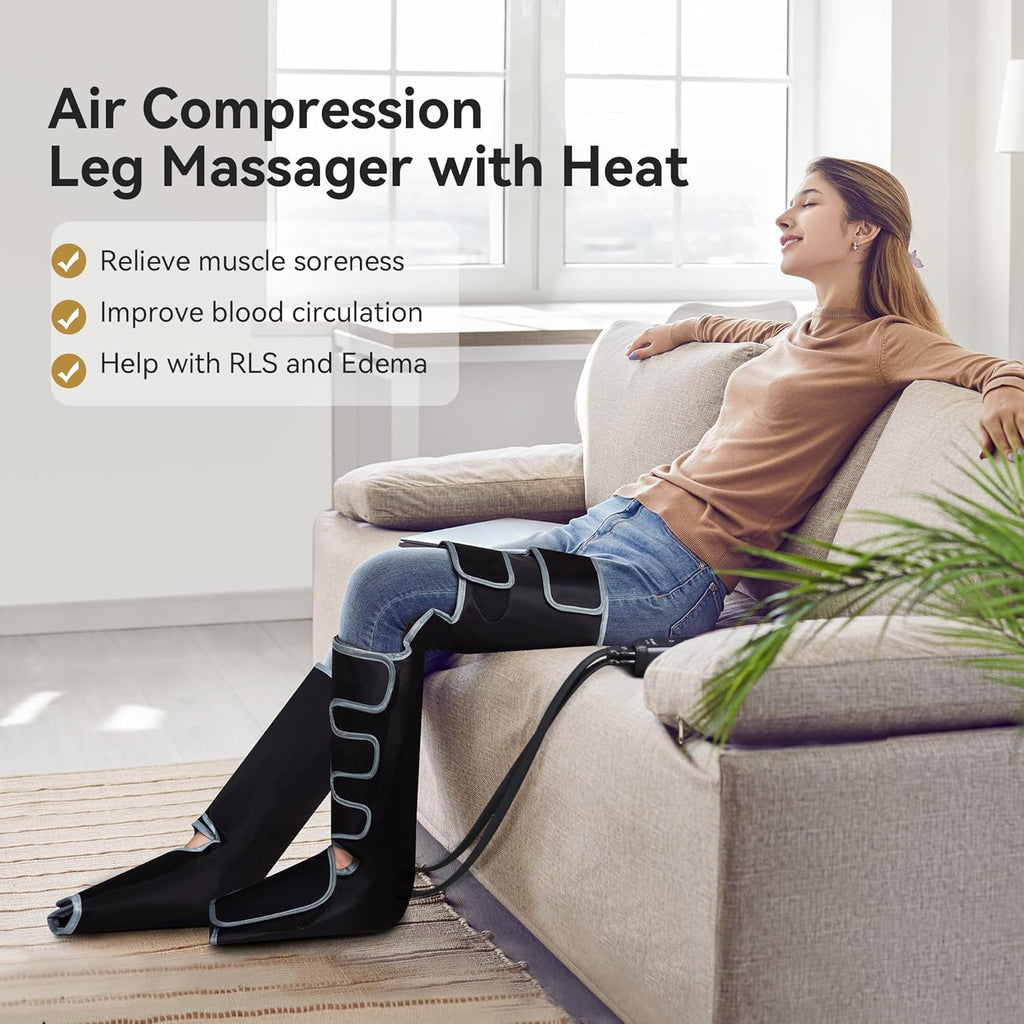Full Leg Massager with Heat, Air Compression Massager for Foot Calf & Thigh S90372
