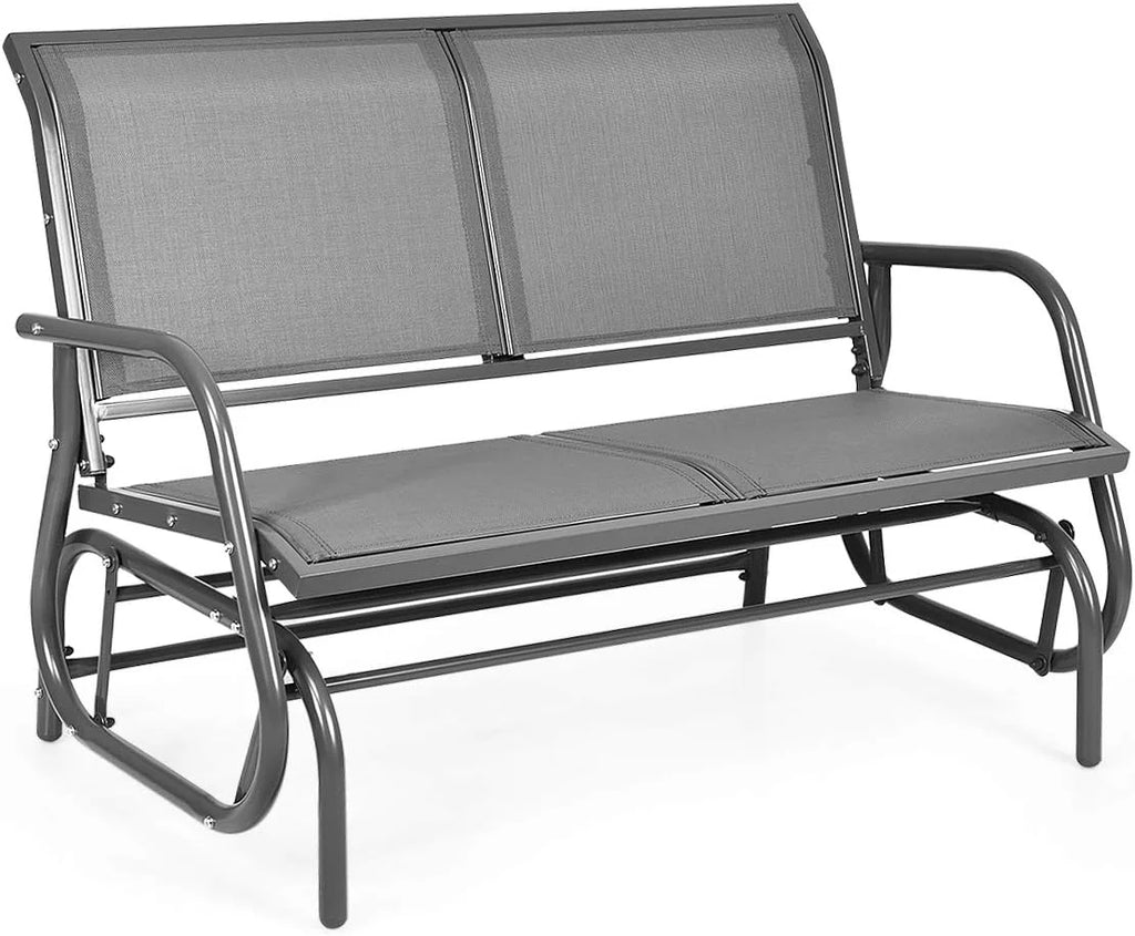 Brown Steel 48 Inch 2 Person Swing Glider Chair Y218412