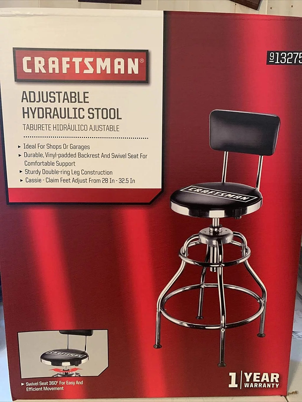 Black Adjustable Hydraulic Seat Stool P120