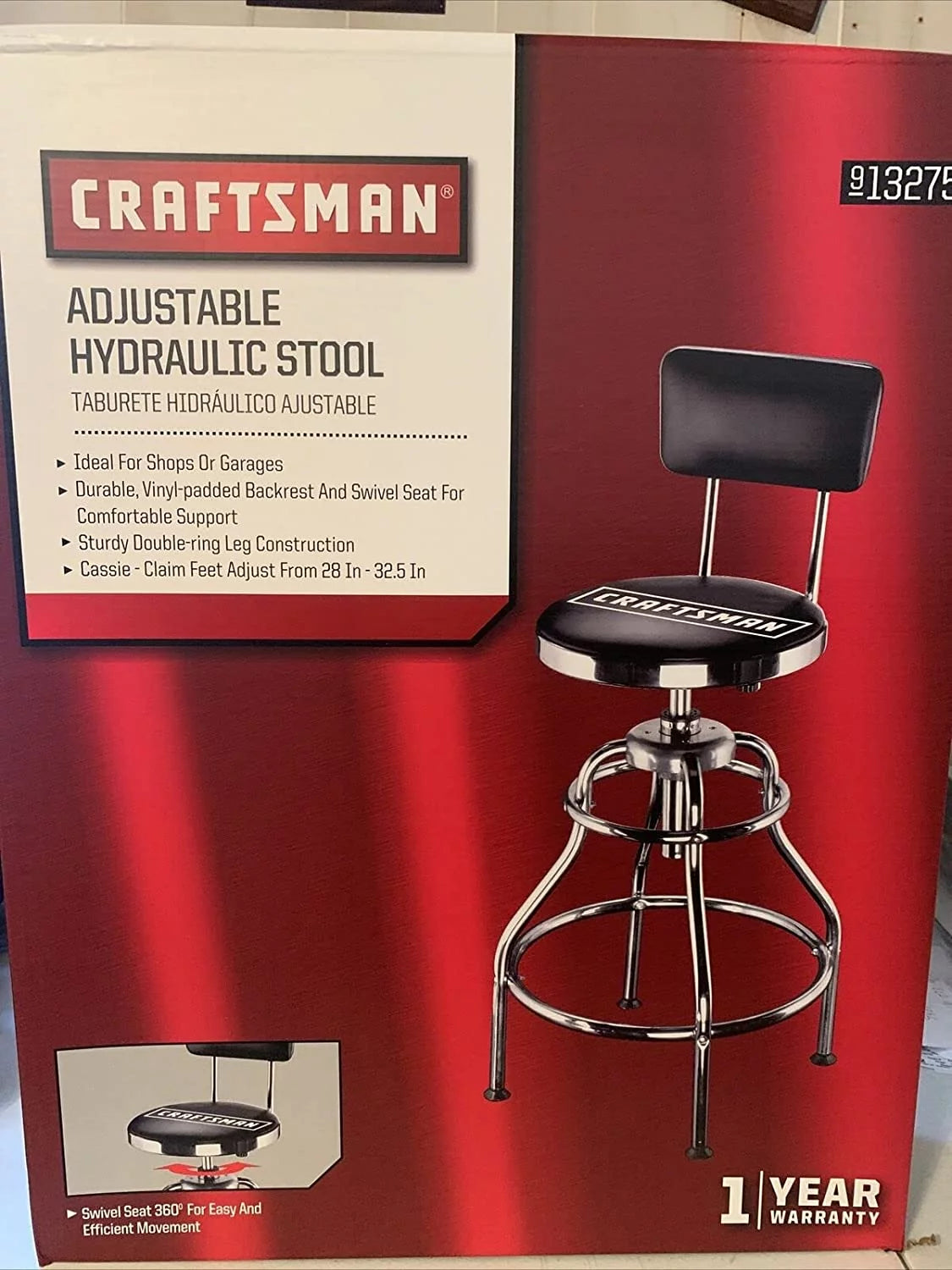 Black Adjustable Hydraulic Seat Stool P120