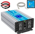 2000 Watt Pure Sine Wave Power Inverter 12V DC to 110V AC with LCD Display USB Port 4 AC Outlets Y335288