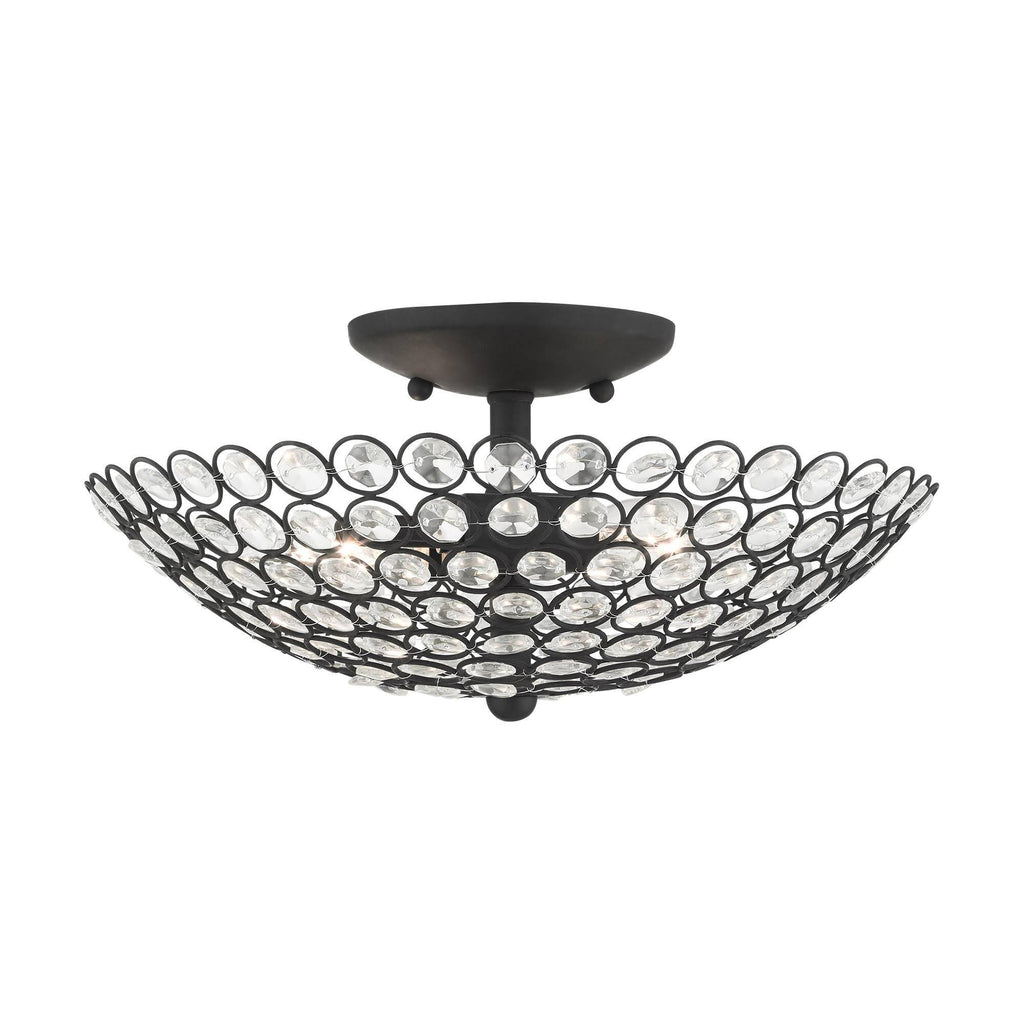 2 Light Semi-Flush Mount Black A783
