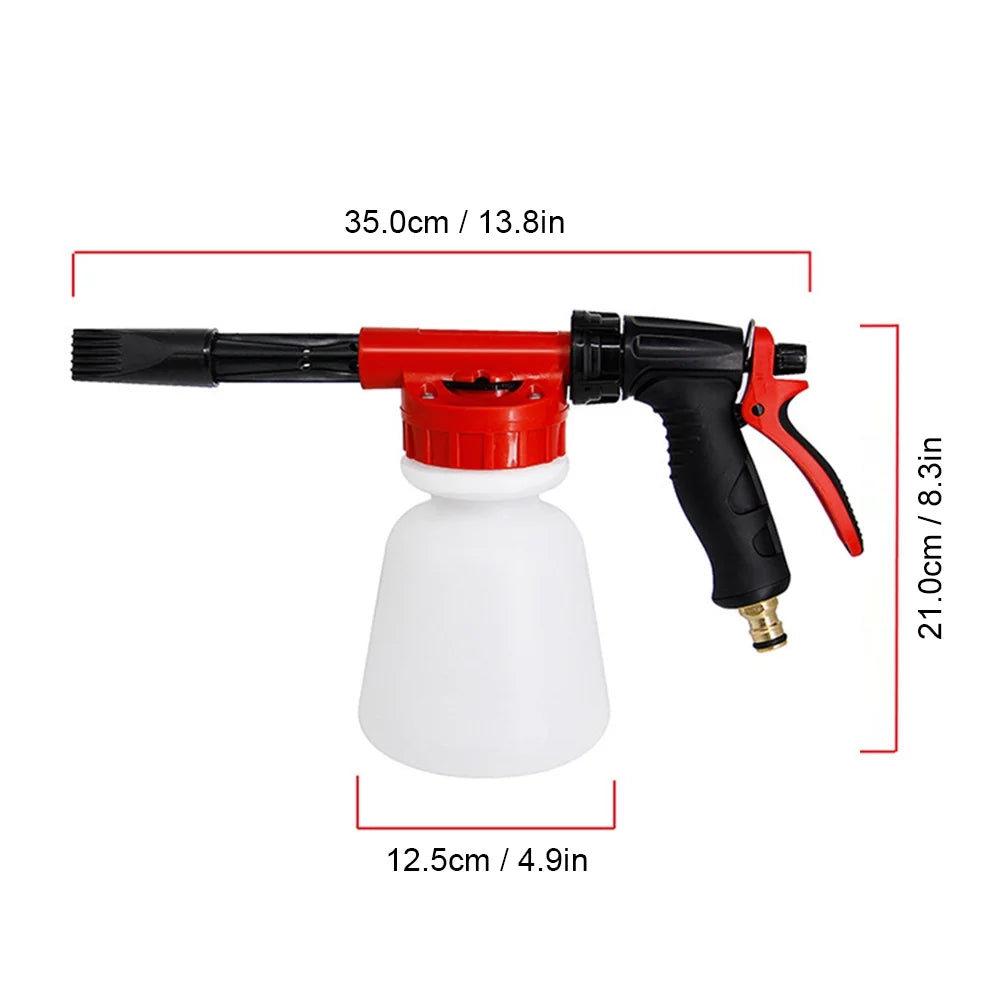 Car Wash Foam Sprayer Nozzle Kit with 1 Liter Bottle Universal Connectors D196