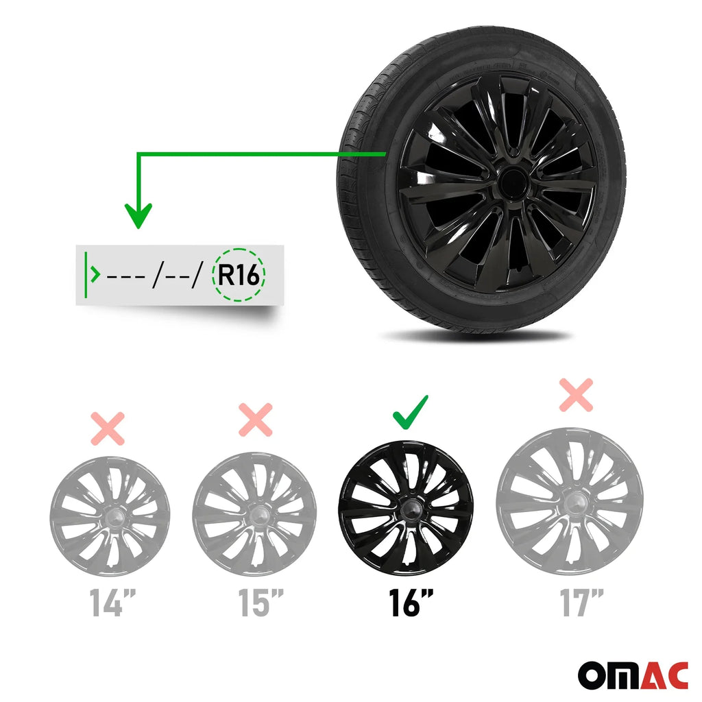 16 Sport Wheel Cover Set of 4 R16 Steel Tire Rim U823