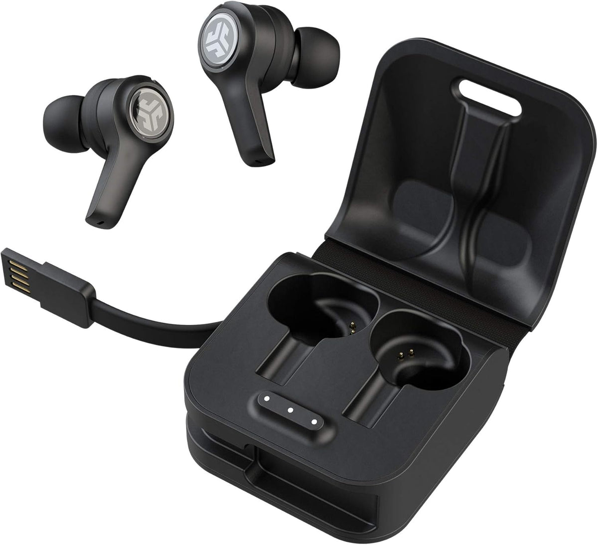 True Wireless Bluetooth Earbuds with Charging Case - Black - Bluetooth 5.0 - Pack of 2 D423088