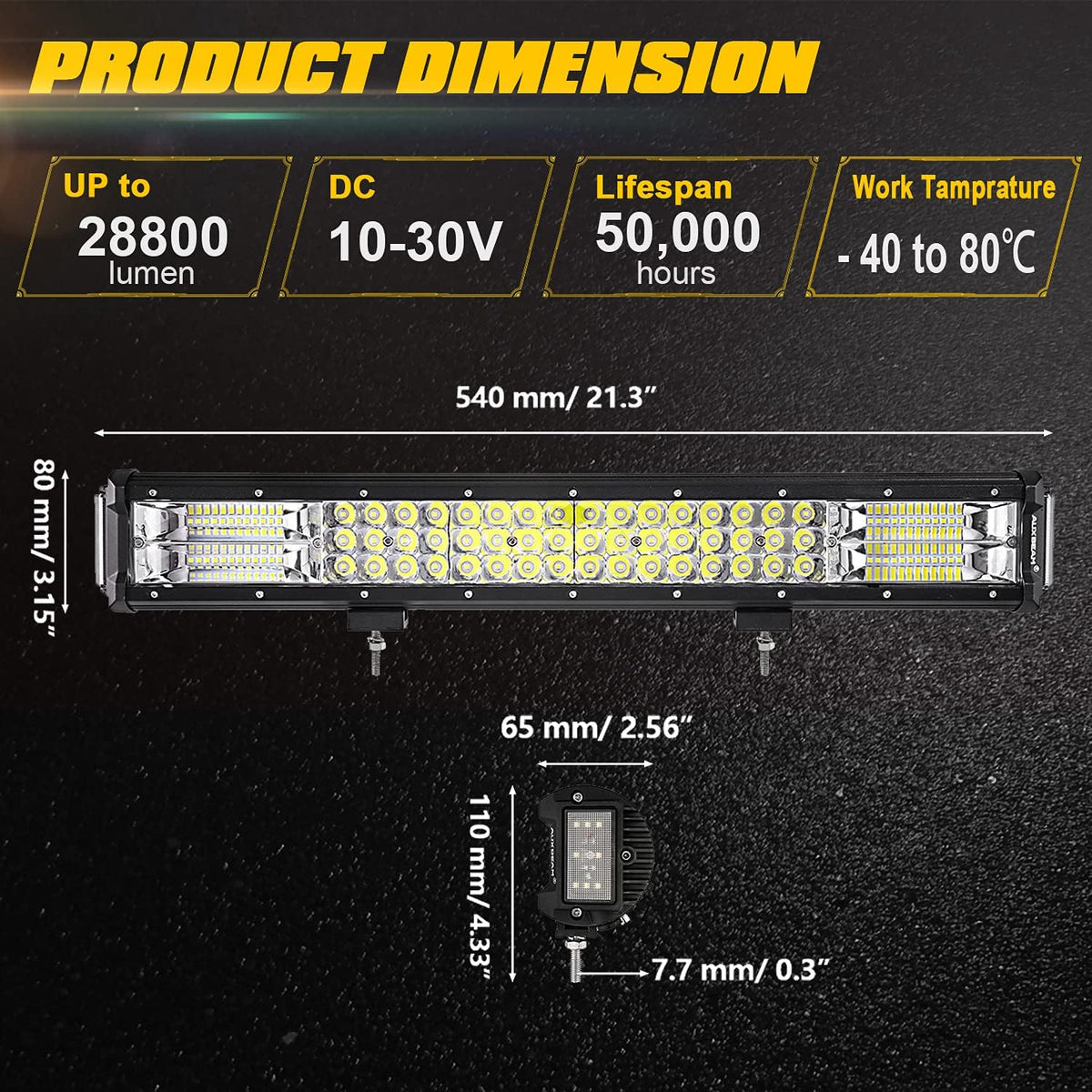 32inch Triple Row LED Light Bar Spot Flood Combo Offroad Light C91121
