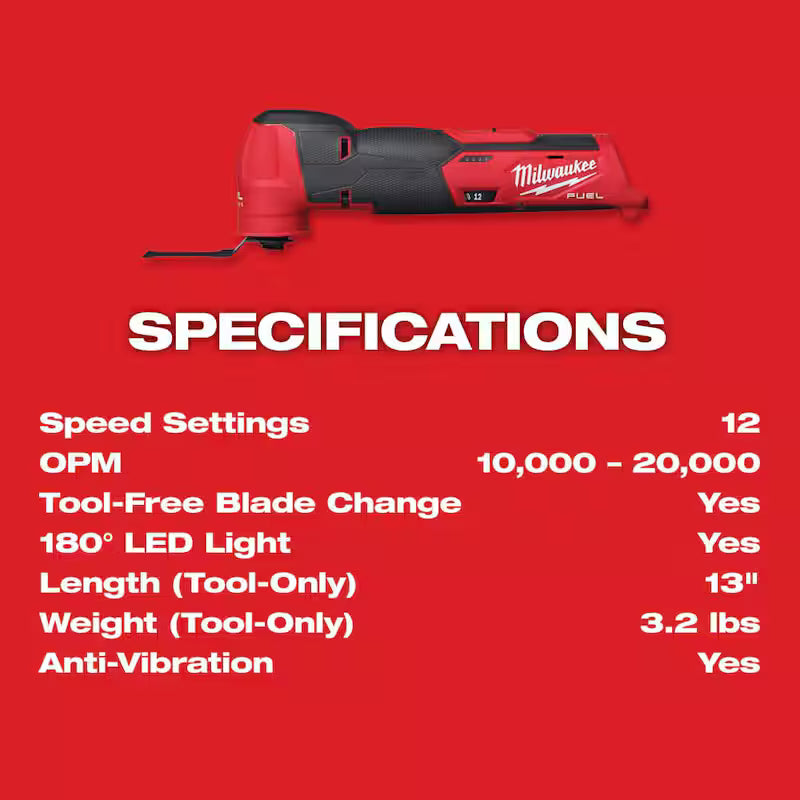 12V Cordless Oscillating Multi-Tool with 2.5 Ah Battery Pack Q3926