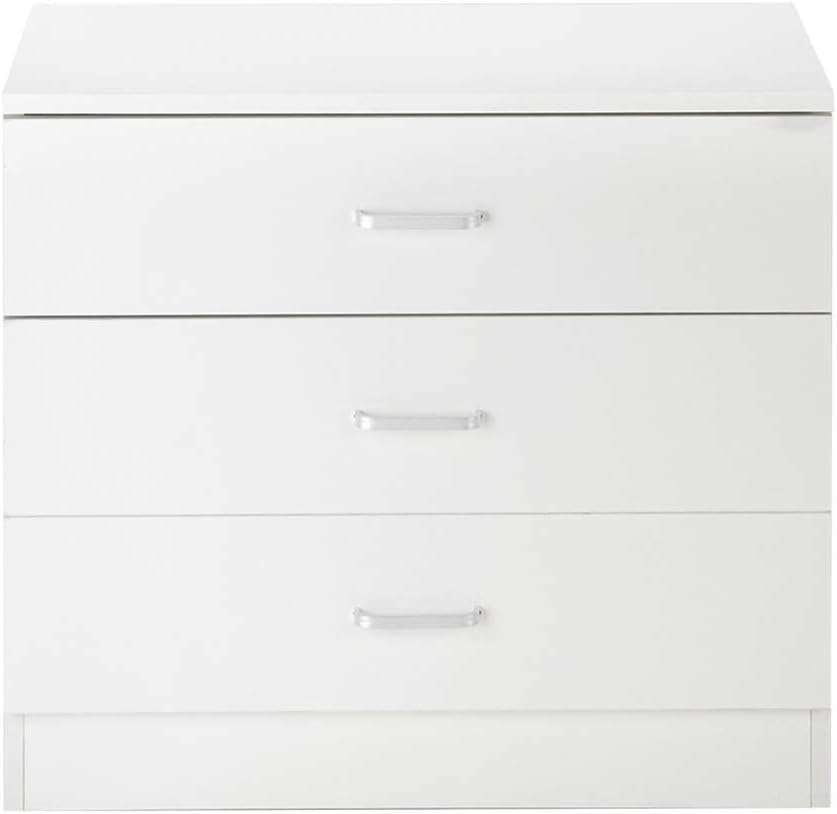 White 3 Drawer Wood Nightstand P582359
