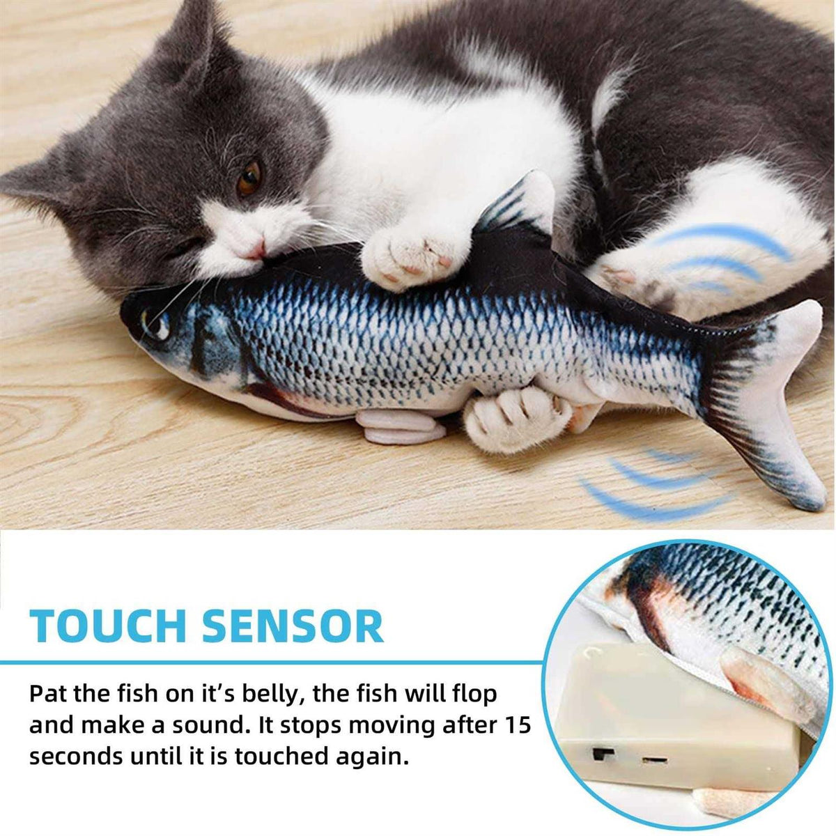 Electric Floppy Fish Cat Toy W61120