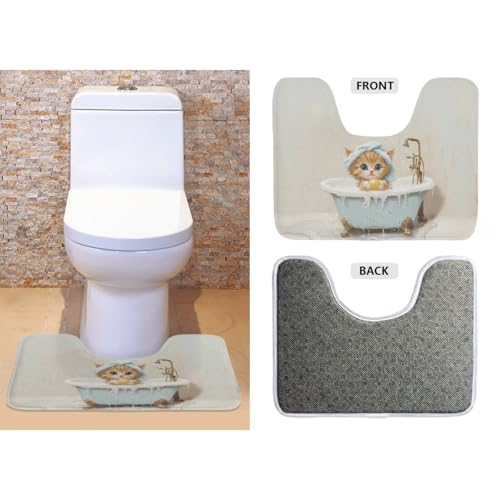 Christmas Toilet Seat Cover Set with Santa Claus Print U115244