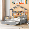 Pink Full Size Wooden House Bed with 2 Drawers Q770