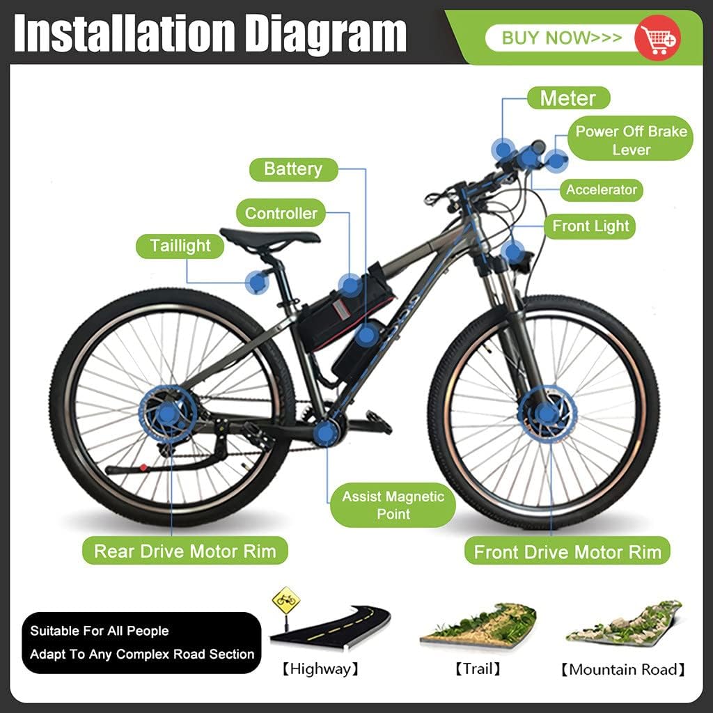48V 500W 26 Front Wheel Electric Bicycle Motor Kit K708