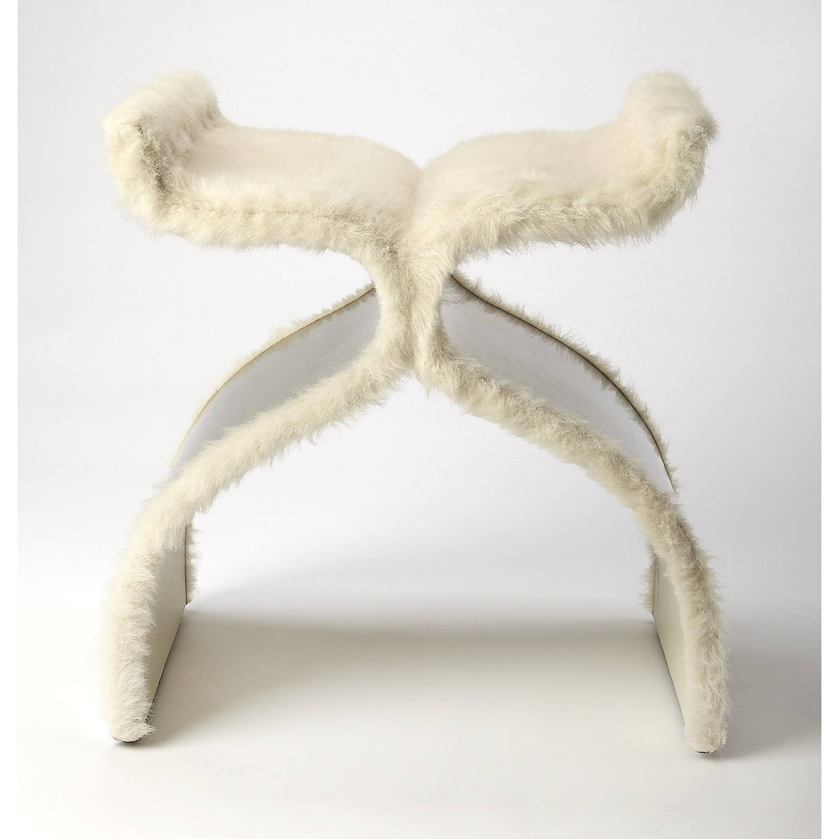 Faux Fur Silver Stool I252