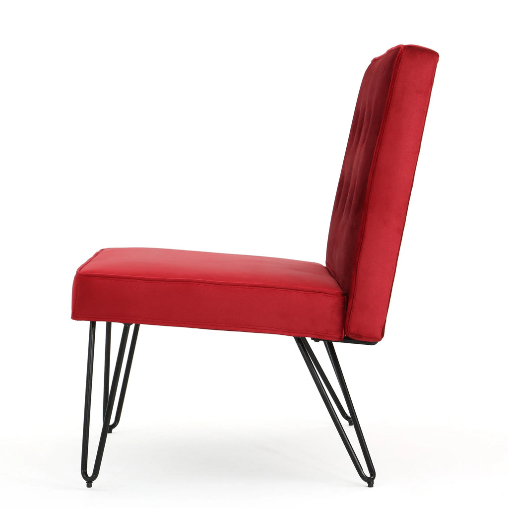 Berry and Black Velvet Accent Chair Z334085