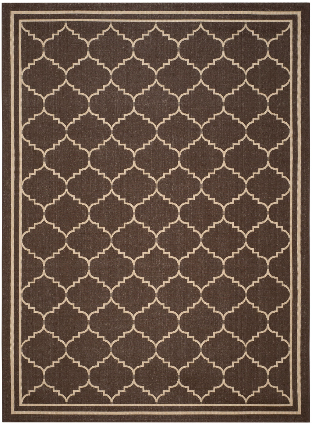 Chocolate Cream Geometric Indoor Outdoor Area Rug T793889