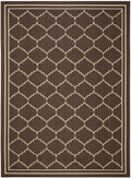 Chocolate Cream Geometric Indoor Outdoor Area Rug T793889