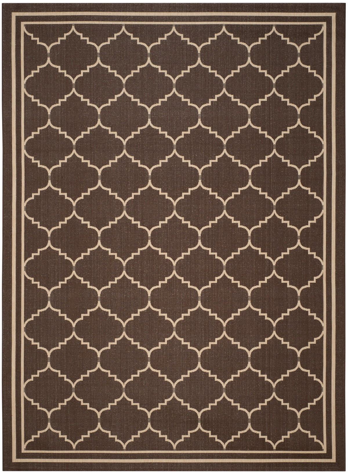 Chocolate Cream Geometric Indoor Outdoor Area Rug T793889