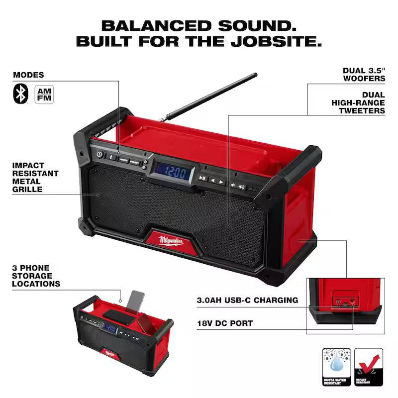 18V Lithium-Ion Cordless Jobsite Radio O1560