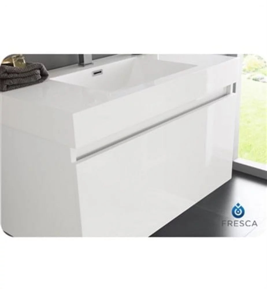 36" Teak Wall Hung Bathroom Vanity & Medicine Cabinet N855950