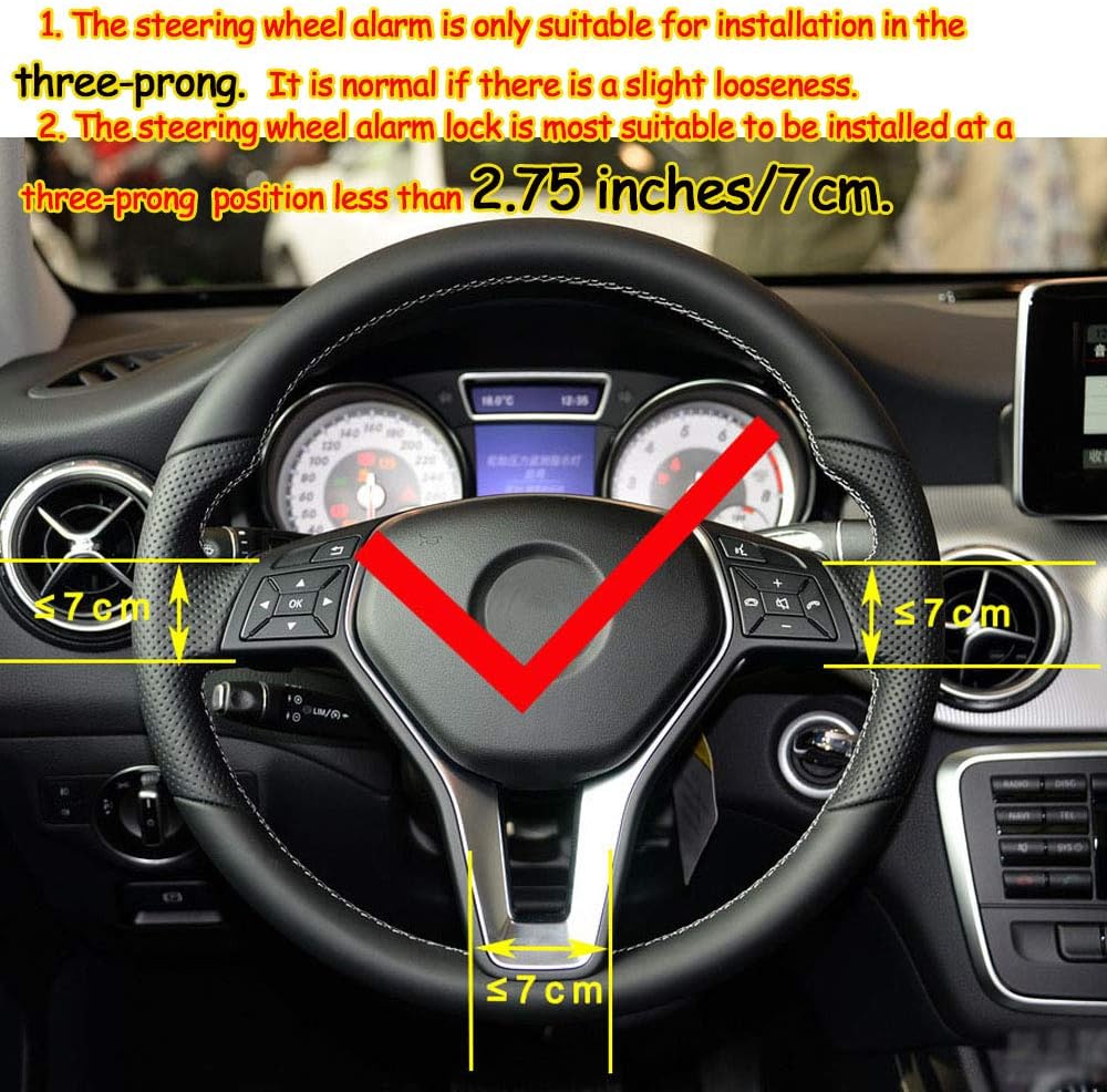 Retractable Steering Wheel Lock with Alarm T7970