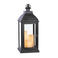 Black Resin Pillar Candle Outdoor Decorative Lantern H3774