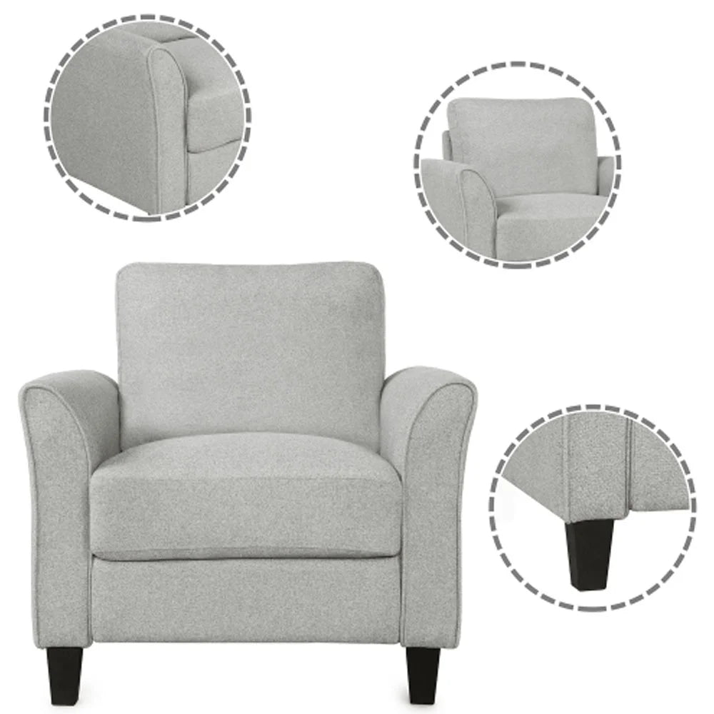 Light Gray Chair and 3-seat Sofa F5198