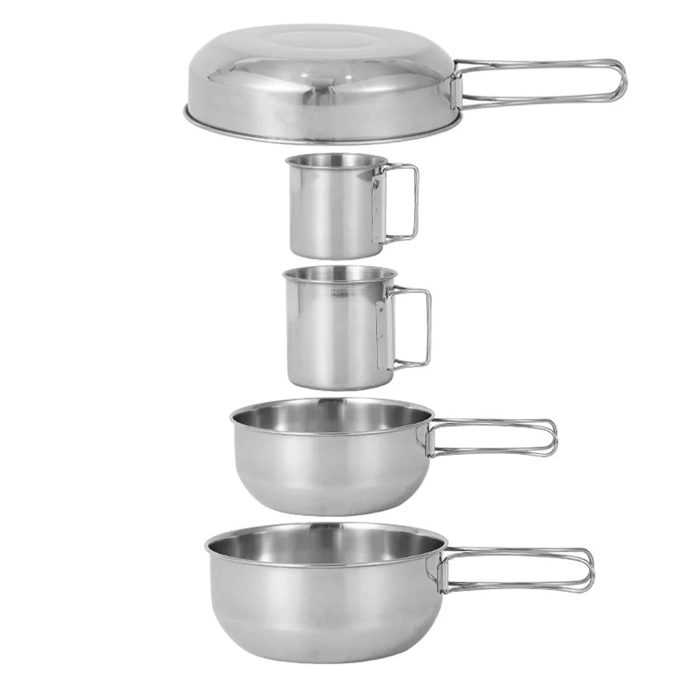 5pcs Stainless Steel Camping Cookware Set S1913