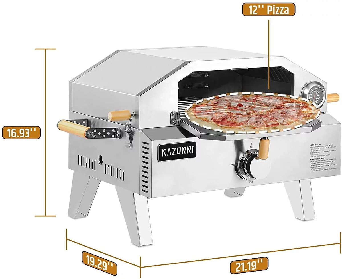 Portable Propane Pizza Oven and Pizza Maker, Stainless Steel N35510