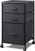 Mobile File Cabinet with Open Storage Shelf, Rustic Brown D29928