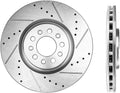 Front 330mm Drilled/Slotted 5 Lug Rotors Q5797